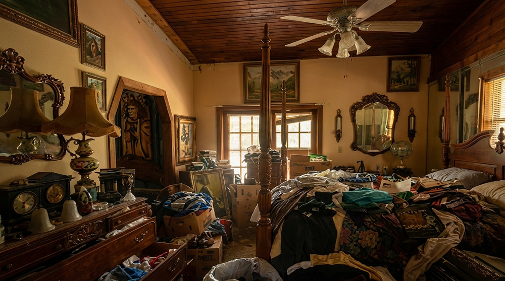 Estate and property cleanout — furniture and belongings removed from a home