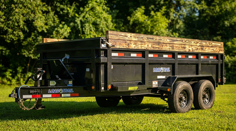 Loaded hauling trailer after a residential junk removal job